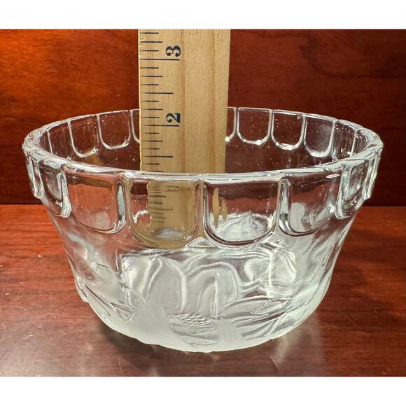 Vintage Floral Tulip Lidded Bowl Pressed Glass Trinket Bowl Candy Dish - Picture 8 of 9